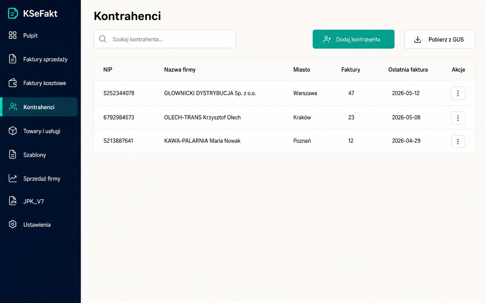 Lokalna baza danych — kontrahenci, towary, szablony faktur na Twoim dysku